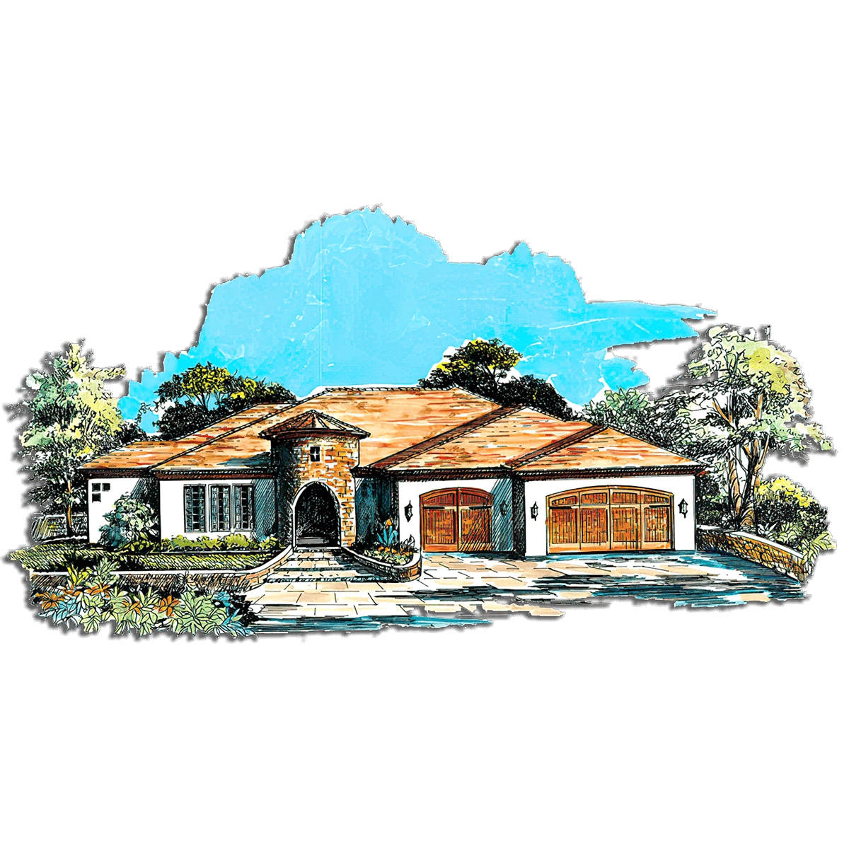 Floor Plan #1215B Rendering