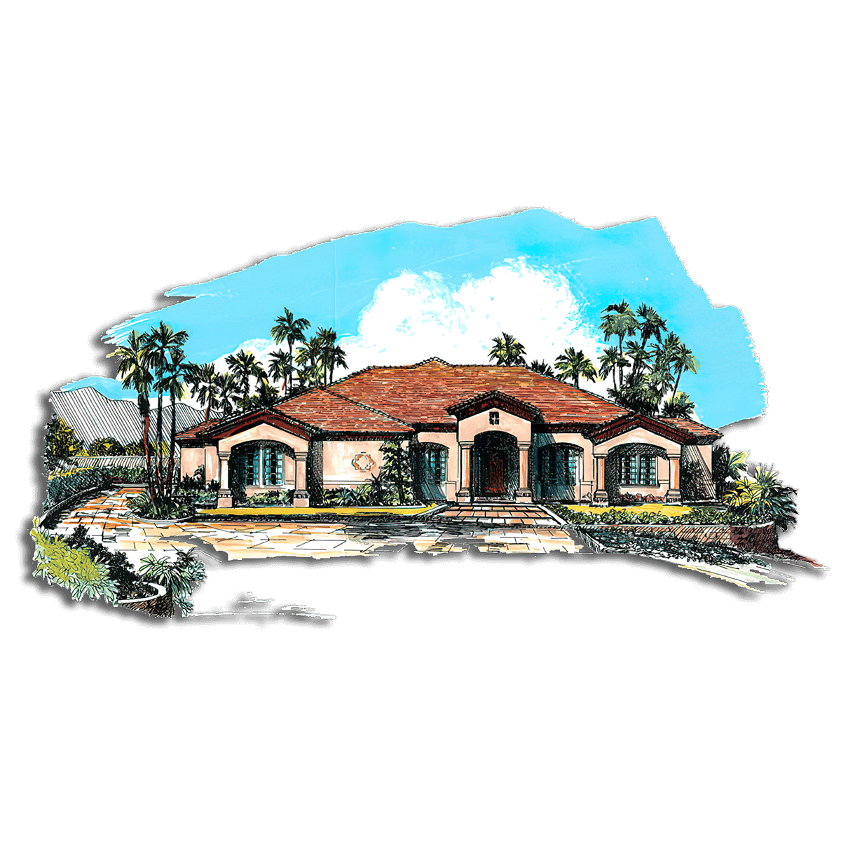 Floor Plan #1221D Rendering