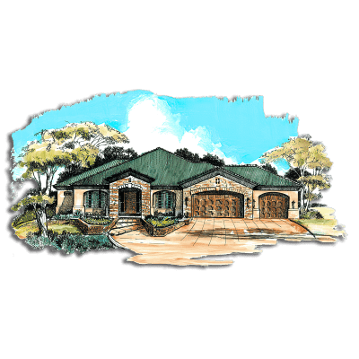 Floor Plan #1241D Rendering