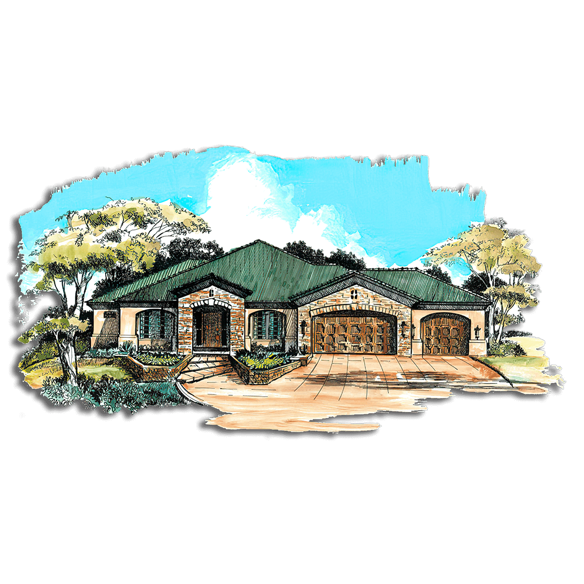 Floor Plan #1241D Rendering