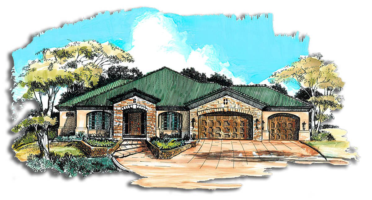 Floor Plan #1241D Rendering