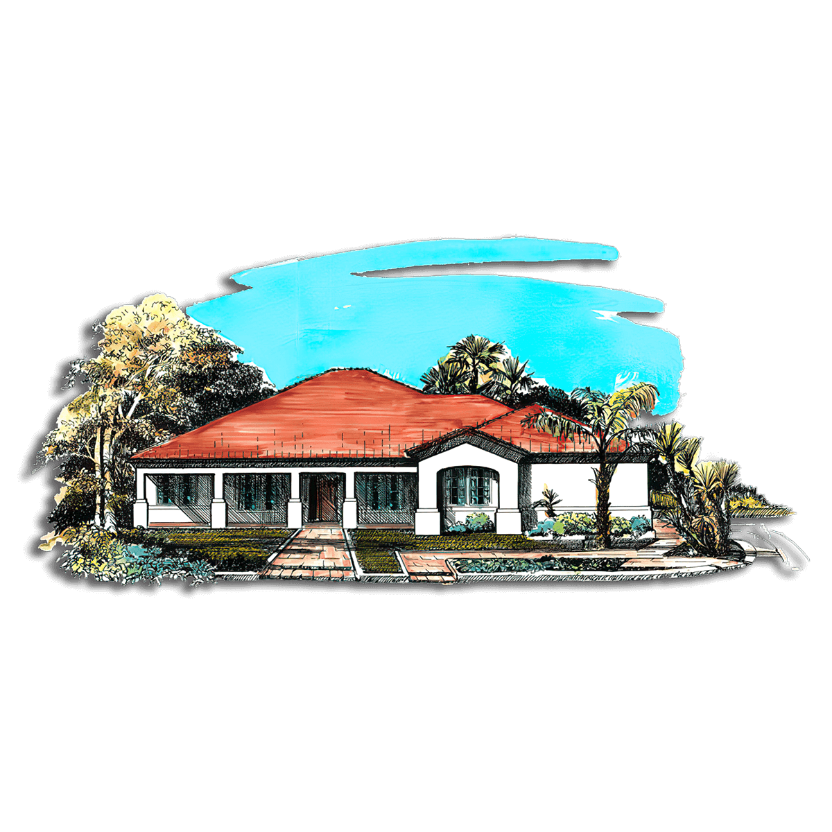 Floor Plan #1242D Rendering
