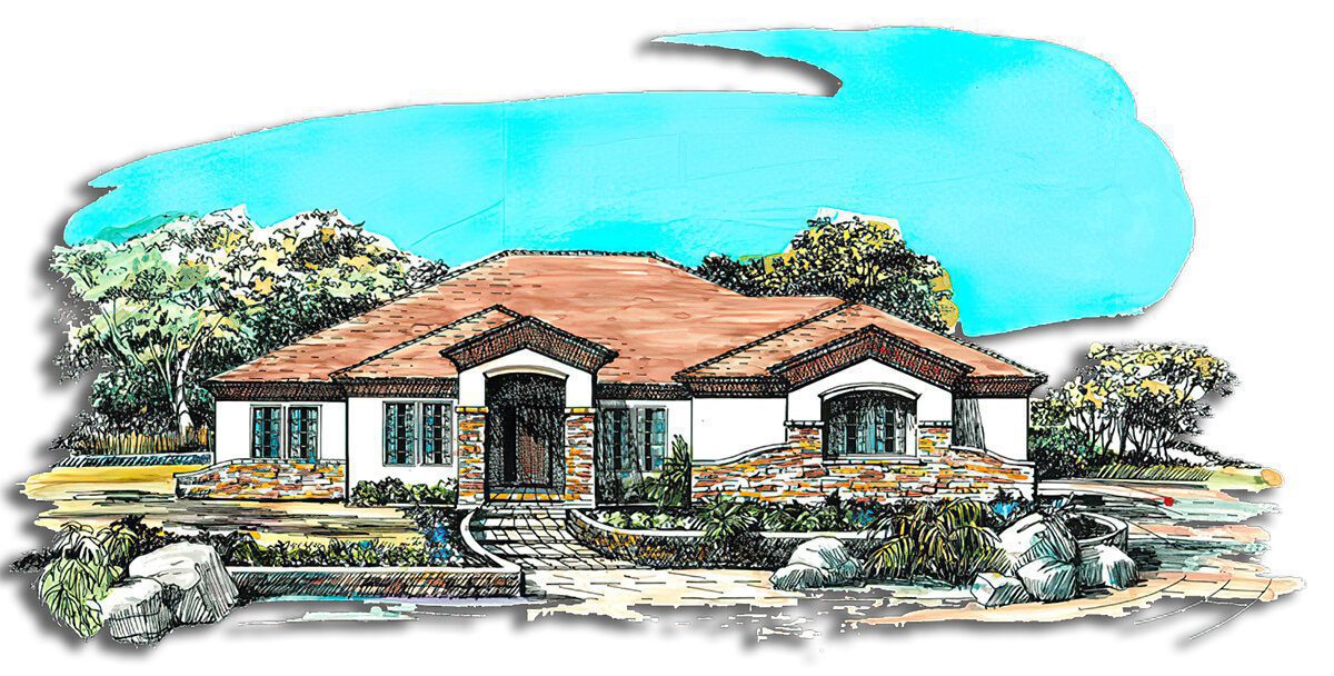 Floor Plan #1242L Rendering