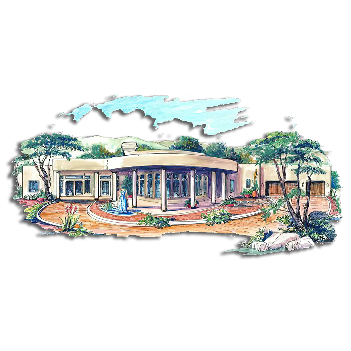 Southwest Home Designs Rendering Plan #1264