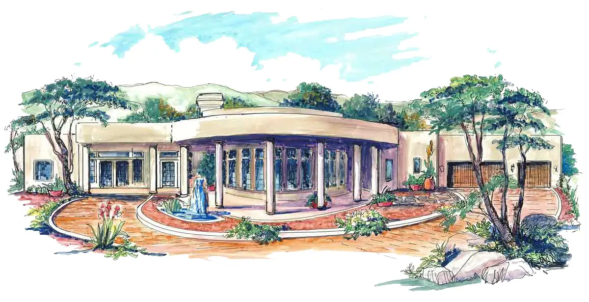 Southwest Home Designs Rendering Plan #1264