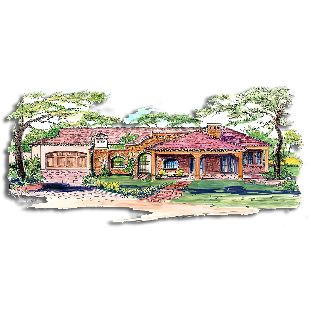 Southwest Home Designs Rendering Plan #1267