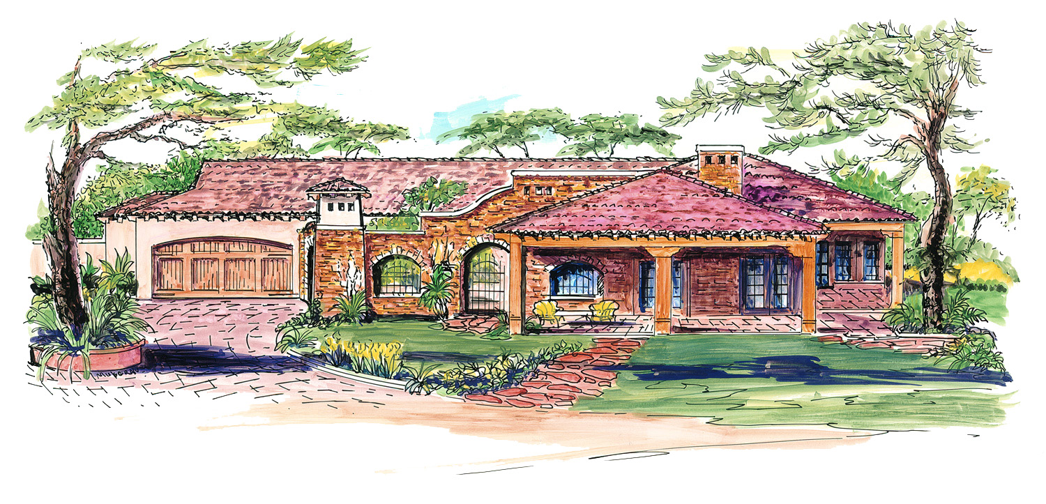 Southwest Home Designs Rendering Plan #1267