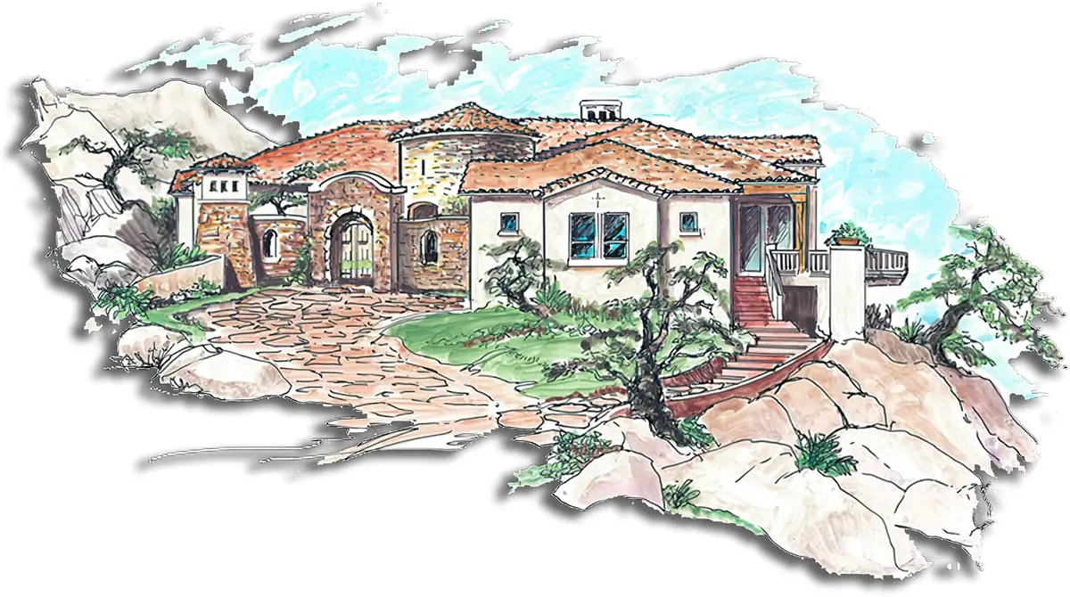 Southwest Home Designs Rendering Plan #1268