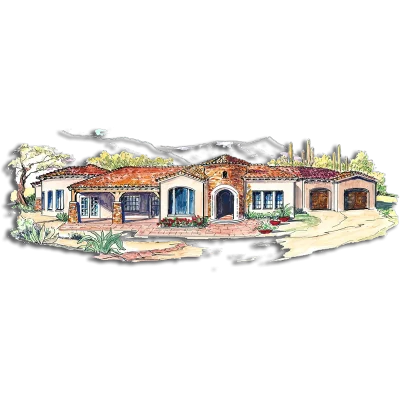 Southwest Home Designs Rendering Plan #1269