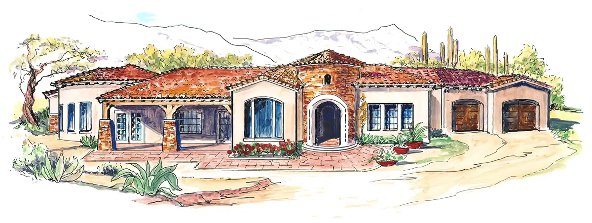 Southwest Home Designs Rendering Plan #1269
