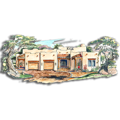 Southwest Home Designs Rendering Plan #1270