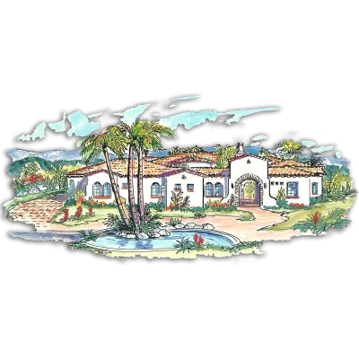 Southwest Home Designs Rendering Plan #1301B