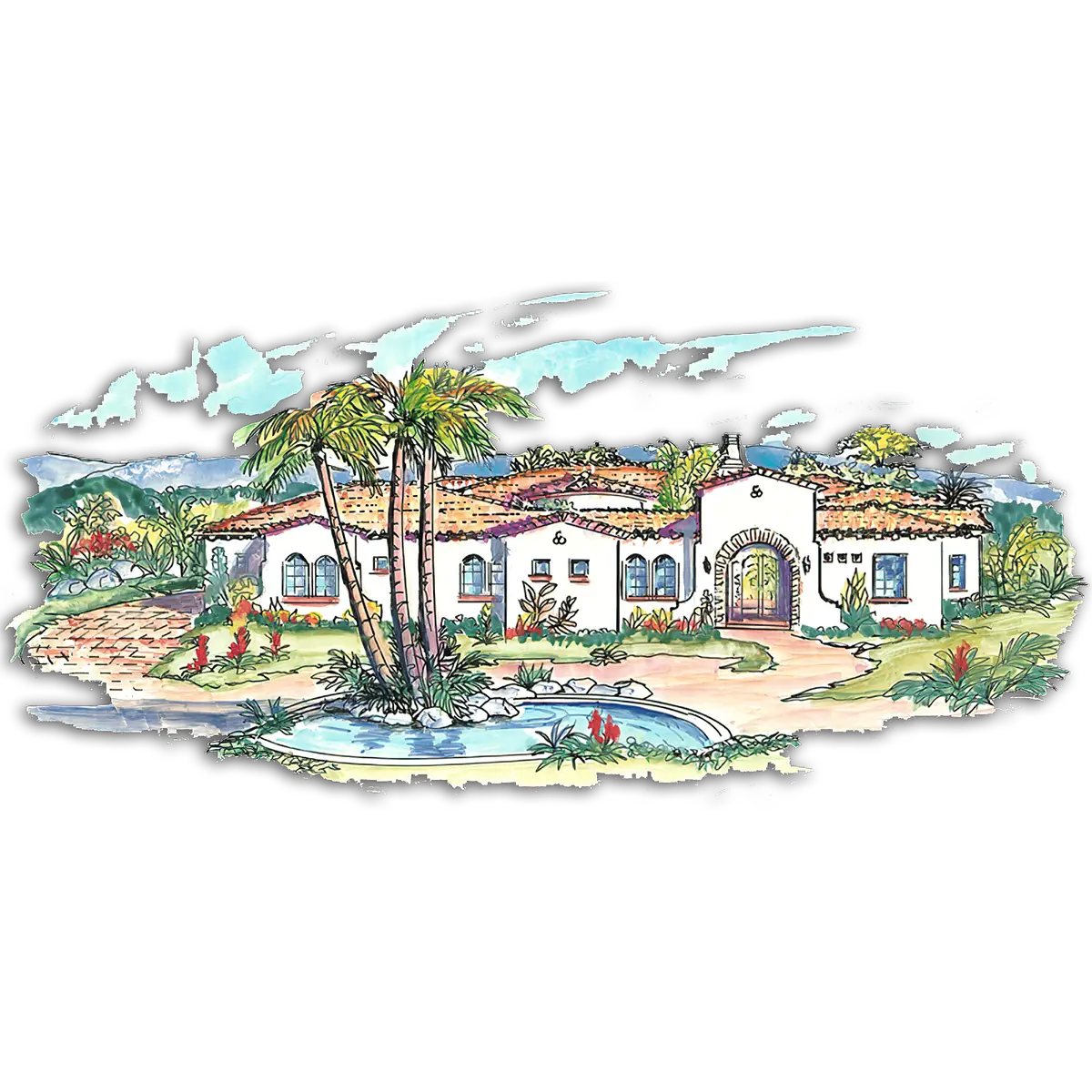 Southwest Home Designs Rendering Plan #1301B