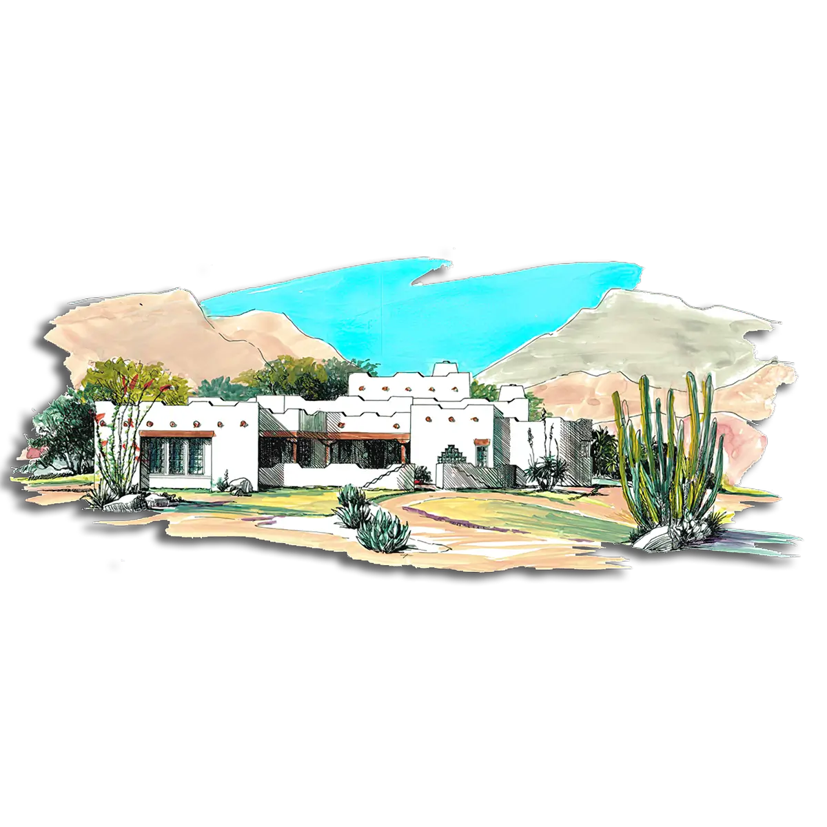 Southwest Home Designs Rendering Plan #1302