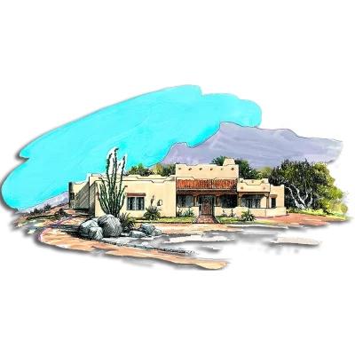 Southwest Home Designs Rendering Plan #1303