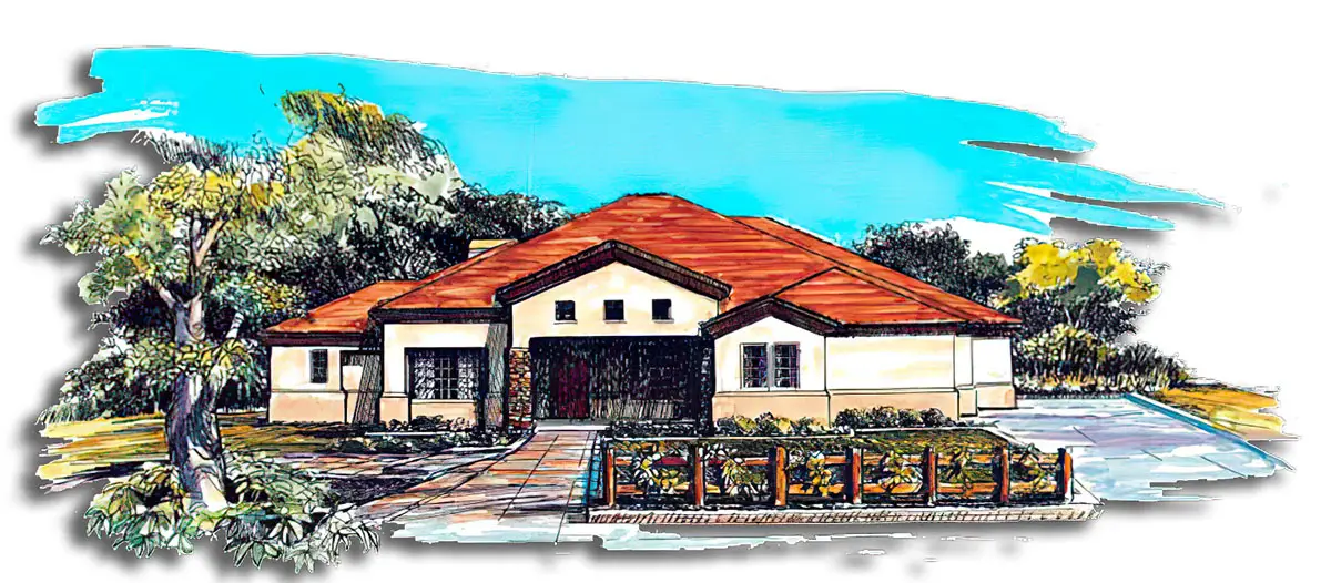 Southwest Home Designs Rendering Plan #1306
