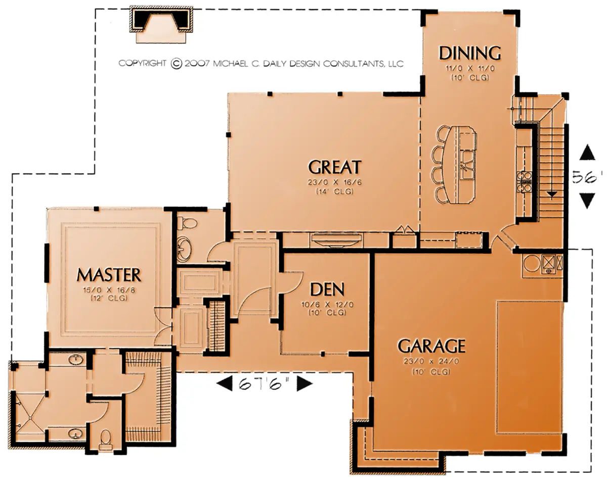 Southwest Home Designs Plan #2209 Upper Floor