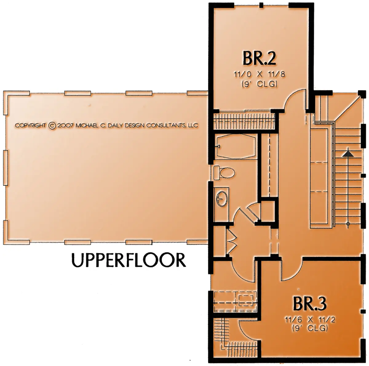 Southwest Home Designs Plan #2209 Upper Floor