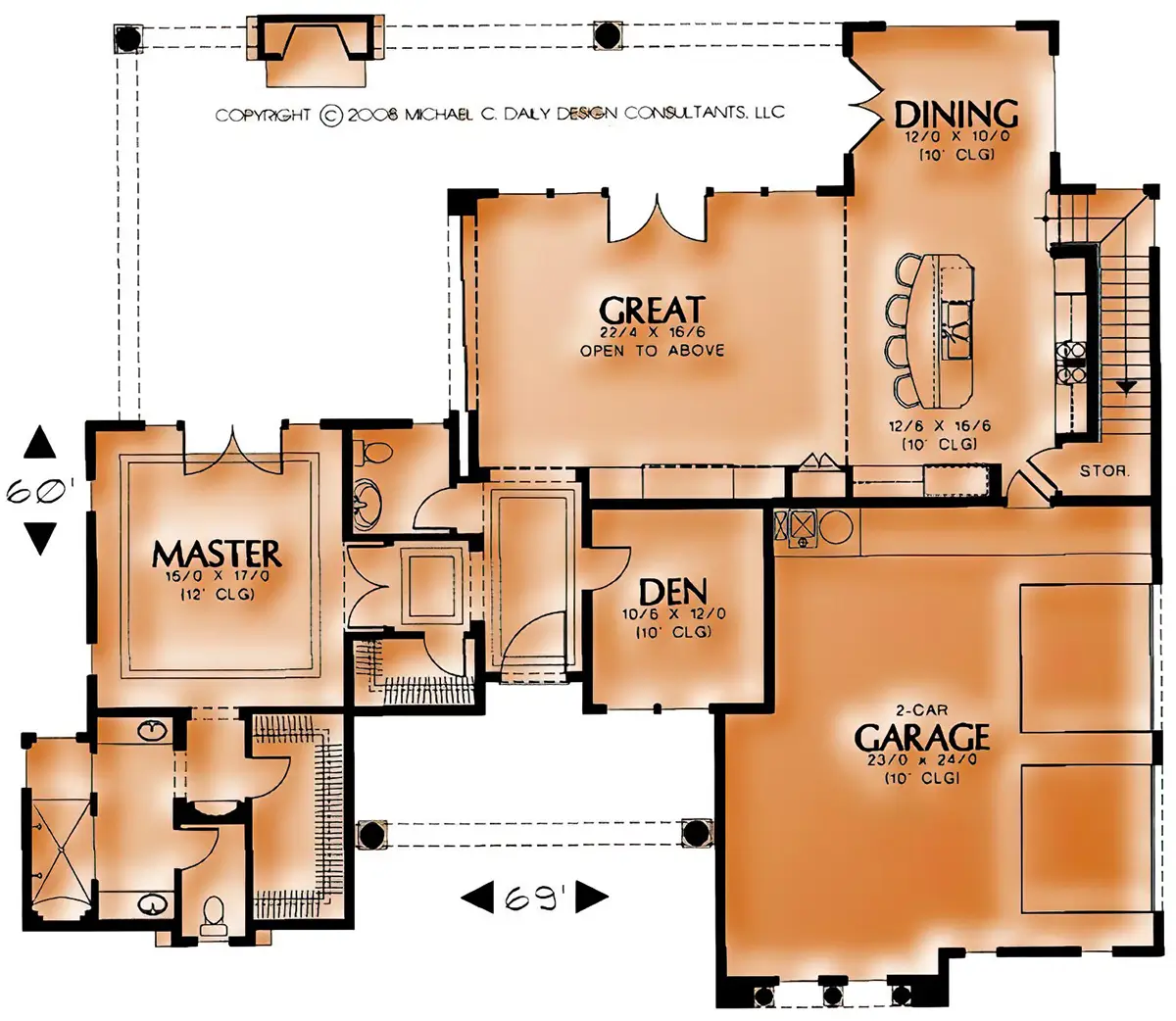 Southwest Home Designs Plan #2209A